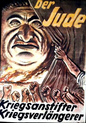 Nazi Cartoon Poster Hatred of Jews.
