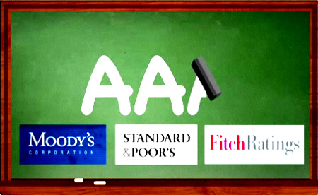 The ratings agency Standard & Poor's has reduced the United States' credit rating from AAA to AA+ with a negative outlook, the company announced late Friday, saying a bipartisan deal to reduce the nation's debt did not go far enough and citing crippling political gridlock.  