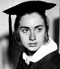 But what is perhaps most striking about Hillary Rodham Clinton's senior thesis at Wellesley College is the way in which she grapples with such labels as radical and liberal and what they mean, questions she is wrestling with now as she runs for president. 