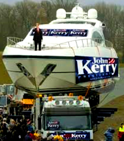 "Democratic frontrunner Sen. John Kerry (D-MA) began a seven-day, eight-state whistle-stop tour Monday, addressing a group of Frigidaire factory workers from the all-teak deck of his 60-foot luxury motor cruiser." - American Digest  
