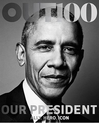 Obama is on the cover of Out magazine’s latest Out 100 issue as the publication’s “Ally of the Year.”