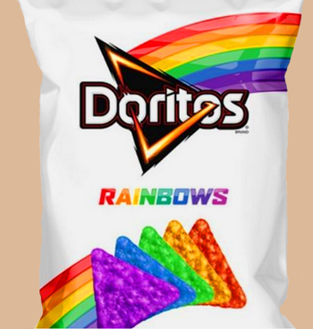 “Time and again, our consumers have shown us, there really is nothing bolder than being true to yourself and living life to the fullest,” Frito-Lay chief marketing officer Ram Krishnan said in a statement. “With Doritos rainbow chips, we’re bringing an entirely new product experience to our consumers to show our commitment toward equal rights for the LGBT community and celebrate humanity without exception.” - Breitbart  
