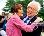 Socialist Senator Bernie Sanders, I-Vt., greets Rep. Rosa DeLauro, D-Conn, follower of progressive Margaret Sanger. - Getty Images  