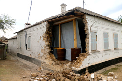 "Nina Konstantinovna, 87, was in the kitchen when the artillery began. A shell hit one meter from the wall of her home, collapsing a corner on the side facing adjacent Krasnoarmeyskaya Street and spraying shrapnel in her living room.  'If I had been in my bed, I would have died,' she said, speaking three days later, standing with a cane in one hand." - DailySignal 