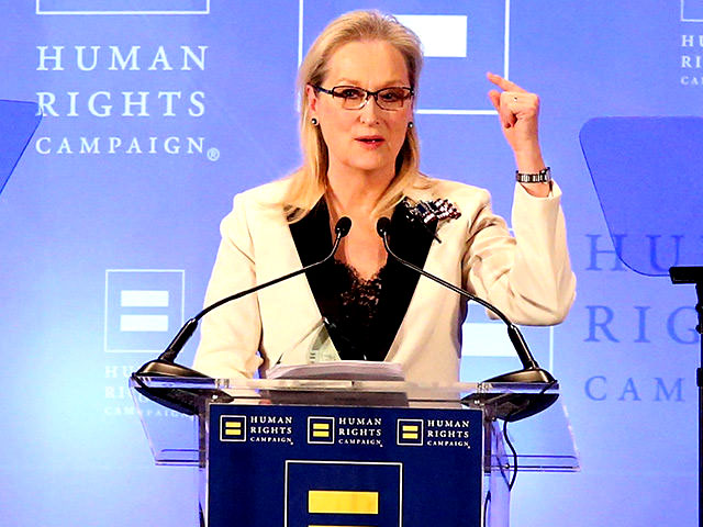 "Meryl Streep continued her criticism of President Donald Trump, defended her now-infamous Golden Globes acceptance speech and vowed to “stand up” against “brownshirts” and “trolls” during her acceptance speech Saturday night at the Human Rights Campaign’s annual New York City dinner gala."  -Breitbart 