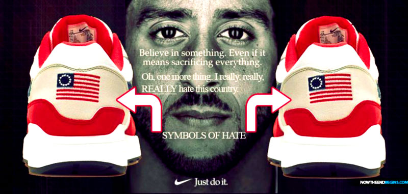 “'Nike has chosen not to release the Air Max 1 Quick Strike Fourth of July as it featured the old version of the American flag,' a Nike spokeswoman said. After images of the shoe were posted online, Mr. Kaepernick, a Nike endorser, reached out to company officials saying that he and others felt the Betsy Ross flag is an offensive symbol because of its connection to an era of slavery, the people said. Some users on social media responded to posts about the shoe with similar concerns. Mr. Kaepernick declined to comment." - NTEB 