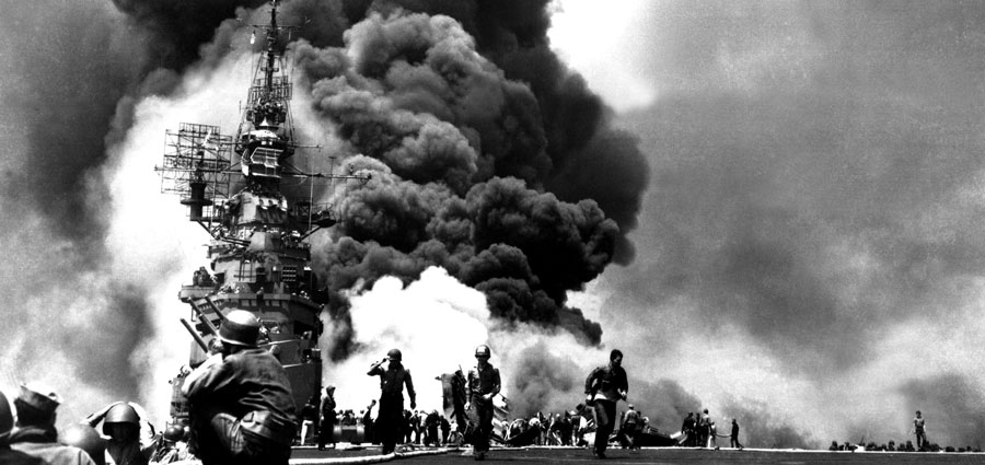 "Suicide plane attacks began during preliminary operations on March 26. Five days after the initial landing on April 1, a wave of 355 Japanese army and navy kamikaze aircraft struck the armada of Allied ships supporting the invasion, and further attacks continued into June. By the end of the campaign, Japan would launch almost 2,000 suicide attacks against the invasion fleet, including manned rocket-powered Ohka flying bombs. The attacks tested the nerves of even veteran sailors as 26 ships were sunk and another 164 damaged." - National WW2 Museum 
