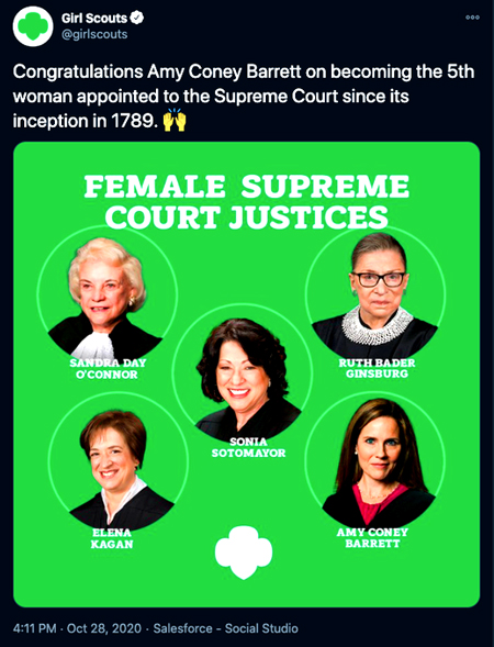 Current Girl Scout leadership doesn't support free speech to their girl scout members across America, teaching them the antithesis of the original function of the Girl Scouts founded many decades ago. Christian parents have seen left the girl scouts in droves to the Heritage Girl Scouts, not wanting these fascists to endoctrinated their children. - Webmaster
