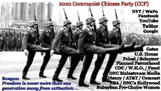 It has been 87 years since the last major Goosestep seen on the globe.  Who would have dreamed that political correctness would have finally made it onto America's shores, backed by American women who want to kill their babies "on demand," having accepted Planned Parenthood making profits off their mangled babies organs and body parts.  Last time mankind spit in God's face, a new earthly object was created called Brimstone, which is only found in the ashes of Sodom and Gomorrah.  That is two geographical places Google will ask, when putting the words in the address bar, "Did you spell it right? We can't find Sodom and Gomorrah."  Yeah, they wrote that!  Only user personal maps will come up. - Webmaster 