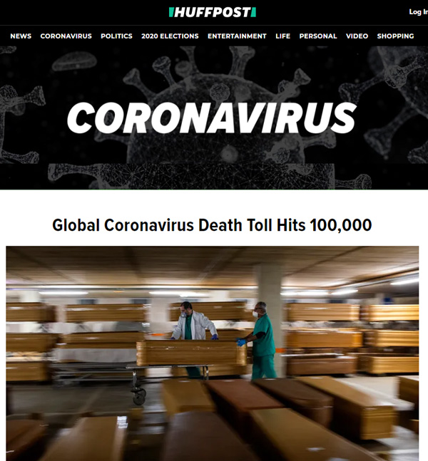 Great calming Web page, Global deaths toll his 100,000! - Webmaster 