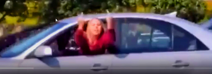 "How embarrassing," Daily Caller senior congressional correspondent Henry Rodgers tweeted. "The driver starts screaming at Trump supporters and then crashes into the car in front of her. Police then approach the vehicle. Lmao." - WND 