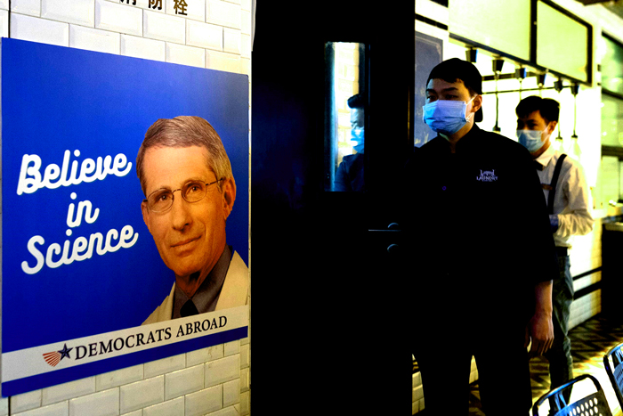 The Democrat Party probably hoped this poster promoting their agenda from the virus would never be seen back home by Americans. - Webmaster