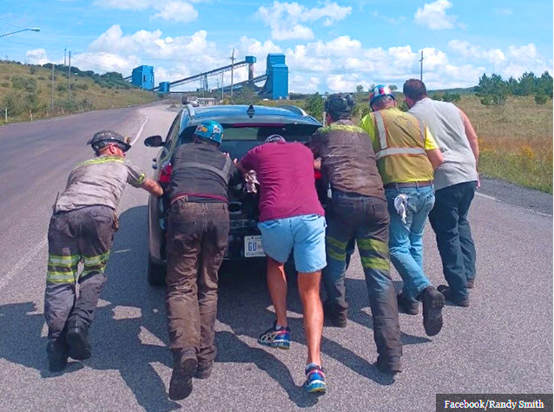 “This just shows you coal miners are good people and will go out of their way to help anyone friend or foe,” said Smith. “I’m honestly glad they ended up where they could get some help because they couldn’t get a tow truck to come and this is out in the middle of nowhere.” - Breitbart 