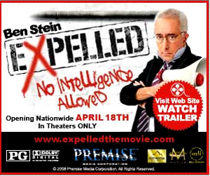 EXPELLED: No Intelligence Allowed starring comedian, actor, author and presidential speechwriter Ben Stein will be released in theaters Spring 2008. 