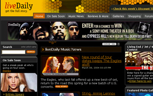 Click here to go the the entertainment site, Live Daily.