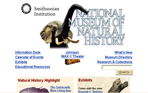 Click here to go the the Smithsonia Museum of Natural History.