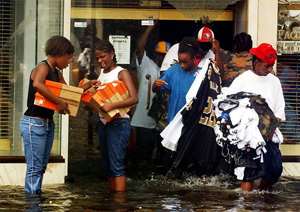 Looters stake out an early Christmas, their knowing police have better fish to fry.     