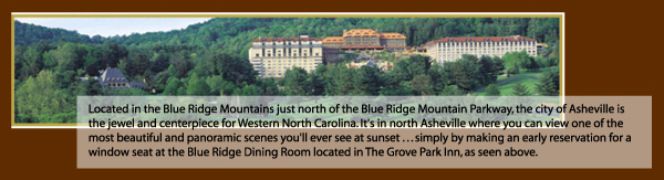 Click here to make reservations at the Asheville Grove Park Inn.