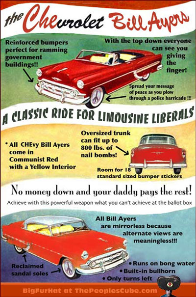 If Obama gets elected president of the U.S., expect to see him riding in Chevy Bill Ayers.