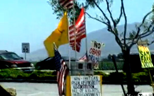 Once again a leftist thug threatens to “F*** you up. Mother-F***ers” elderly tea party patriots holding a peaceful rally. This took place in Monterey County California this week.  