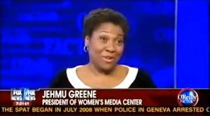 O'Reilly couldn't get enough of this woman sticking it in his face the first time, inviting her on a SECOND time to opine that Focus on the Family is a hate organization.   Jehmu Greene has now been honored as a FOX consultant as FOX slithers to the left.  