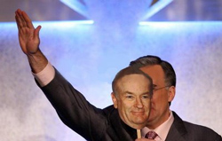 Keith Olbermann raised his arm in a Nazi salute, holding a cardboard cutout of Bill O'Reilly before his face. This was his way of getting attention from the press, distracting from the ongoing scandal of The Olbermann Letters, and smearing O'Reilly as some sort of rampaging fascist. 