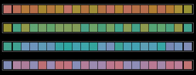 Move the colored squares around between the ends and see if you got them right.  Oh, get a cup of coffee.  This will take a while.  