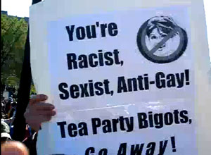 Leftist thugs wearing USW T-shirts threw punches and rammed their way through the Tea Party Protest in Boston.  