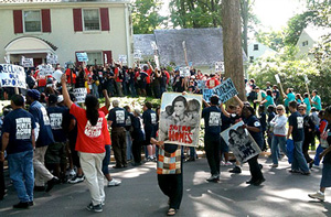 But when hundreds of loud and angry strangers are descending on your family, your children, and your home, a more apt description of this assemblage would be "mob." Intimidation was the whole point of this exercise, and it worked-even on the police. A trio of officers who belatedly answered our calls confessed a fear that arrests might "incite" these trespassers.  